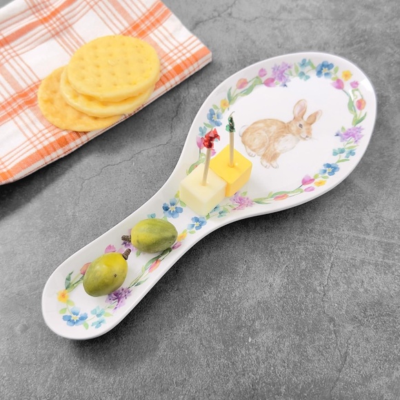 Melamine Spoon Rest Spoon 9.625 Inch for Kitchen Counter, Hello Easter Design - Picture 3 of 8